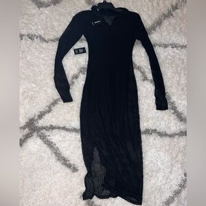 NWT EXPRESS | Ribbed Bodycon mock neck  Dress Black XXS